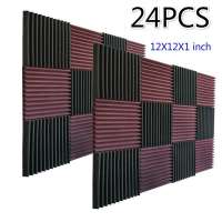 24pcs Soundproofing Foam Studio Acoustic Foam Sound Treatment Studio Room Absorption Wedge Tile foam